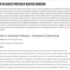 New Faculty Positions in Aerospace Engineering